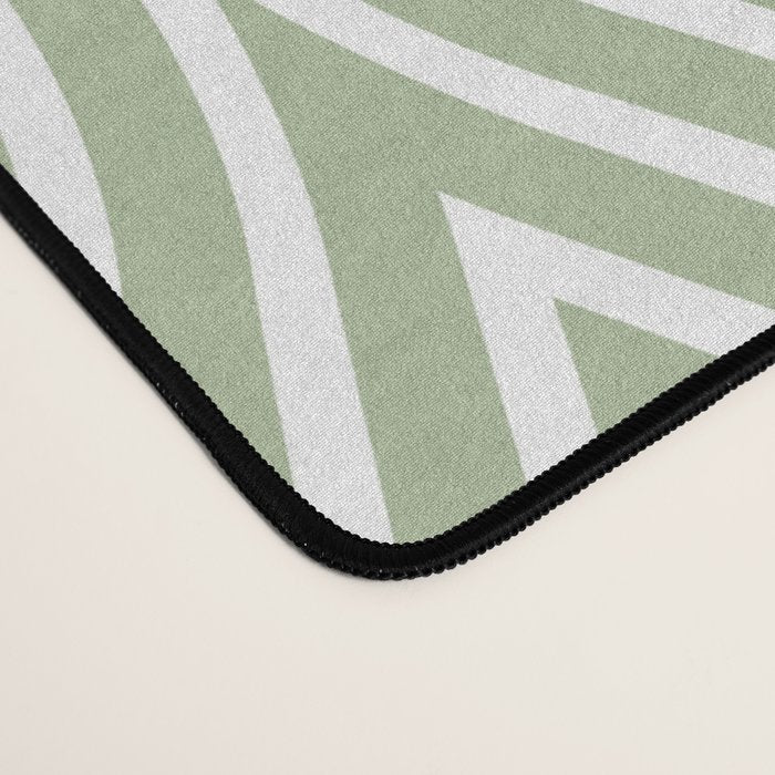 Decorative Boho Geo Pattern, Sage Green and White Desk Mat Gallery Image 4