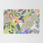 Wander, Floral Colorful Summer Modern Bohemian Illustration, Nature Blush Botanical Tropical Garden Rug Gallery Image 2