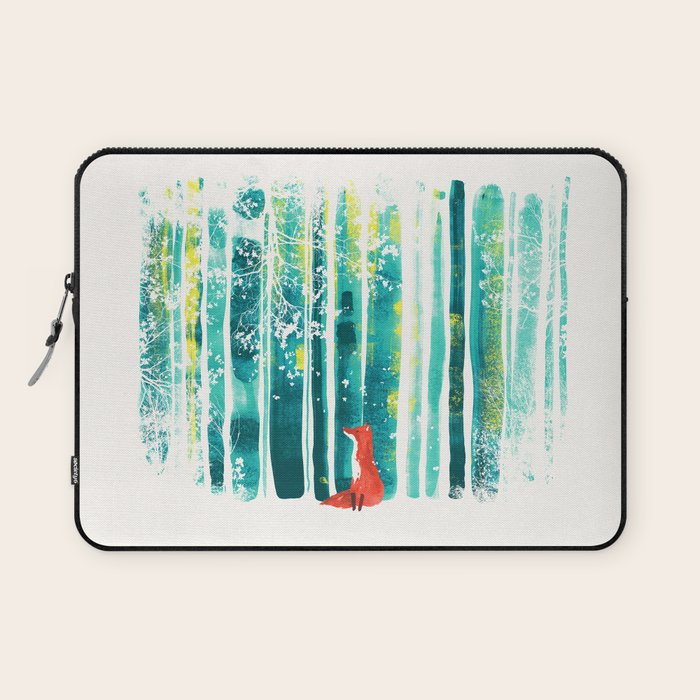 Fox in quiet forest Laptop Sleeve Gallery Image 1