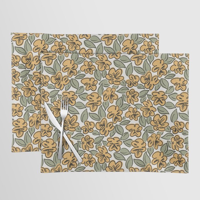 Black and Yellow Pansies Placemat Gallery Image 1