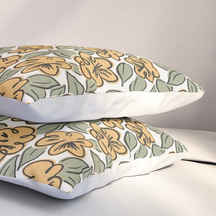 Black and Yellow Pansies Pillow Sham Gallery Image 3