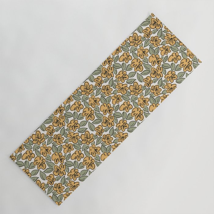 Black and Yellow Pansies Yoga Mat Gallery Image 1