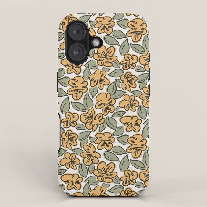 Black and Yellow Pansies iPhone Case Gallery Image 1
