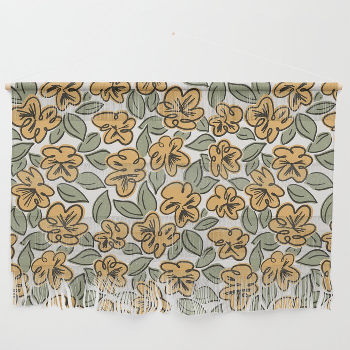 Black and Yellow Pansies Wall Hanging Gallery Image 1