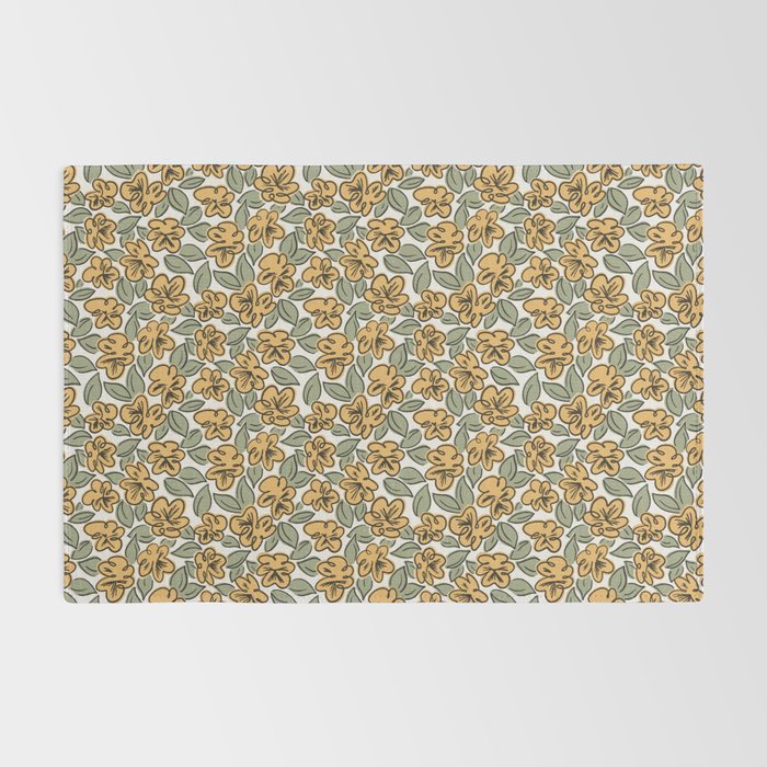 Black and Yellow Pansies Rug Gallery Image 2