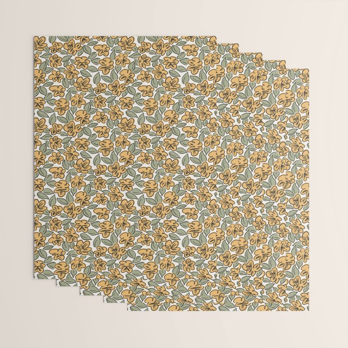 Black and Yellow Pansies Wrapping Paper Gallery Image 3