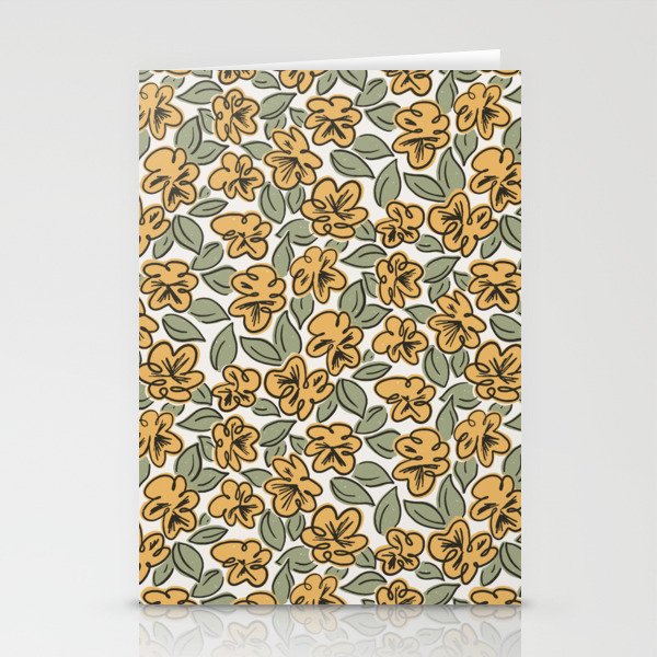 Black and Yellow Pansies Stationery Card Gallery Image 2