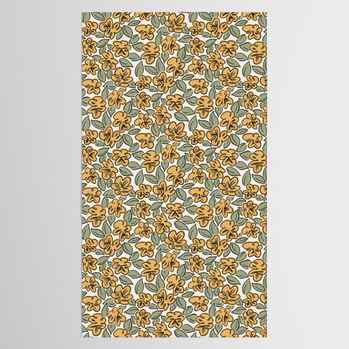 Black and Yellow Pansies Tablecloth Gallery Image 2