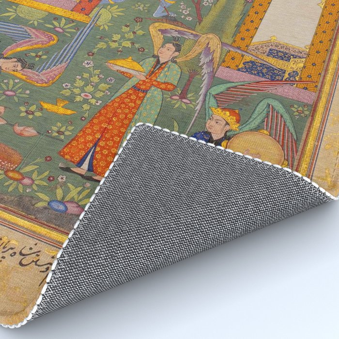 The picture of the Garden of Paradise, and the Queen of the Fairies on her throne, being joyous and merry Islamic Antique Art  Rug Gallery Image 4