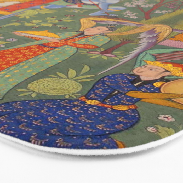 The picture of the Garden of Paradise, and the Queen of the Fairies on her throne, being joyous and merry Islamic Antique Art  Bath Mat Gallery Image 3