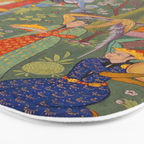 The picture of the Garden of Paradise, and the Queen of the Fairies on her throne, being joyous and merry Islamic Antique Art  Bath Mat Gallery Image 3