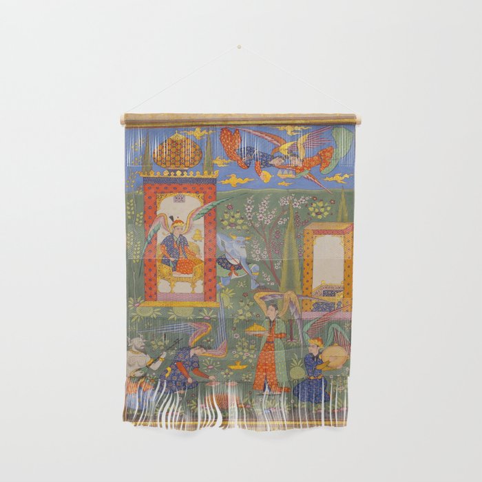 The picture of the Garden of Paradise, and the Queen of the Fairies on her throne, being joyous and merry Islamic Antique Art  Wall Hanging Gallery Image 1