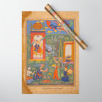 The picture of the Garden of Paradise, and the Queen of the Fairies on her throne, being joyous and merry Islamic Antique Art  Wrapping Paper Gallery Image 1