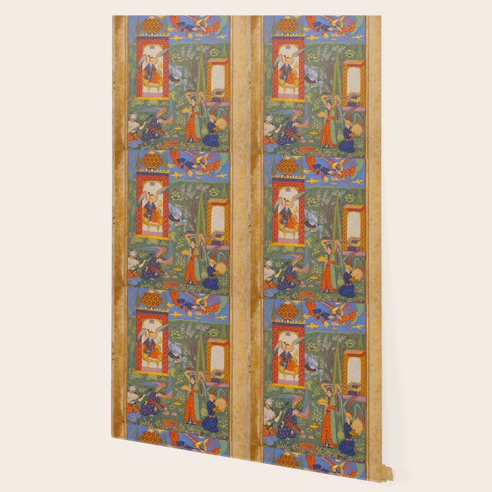 The picture of the Garden of Paradise, and the Queen of the Fairies on her throne, being joyous and merry Islamic Antique Art  Wallpaper Gallery Image 2