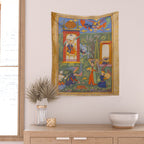 The picture of the Garden of Paradise, and the Queen of the Fairies on her throne, being joyous and merry Islamic Antique Art  Wall Tapestry Gallery Image 2