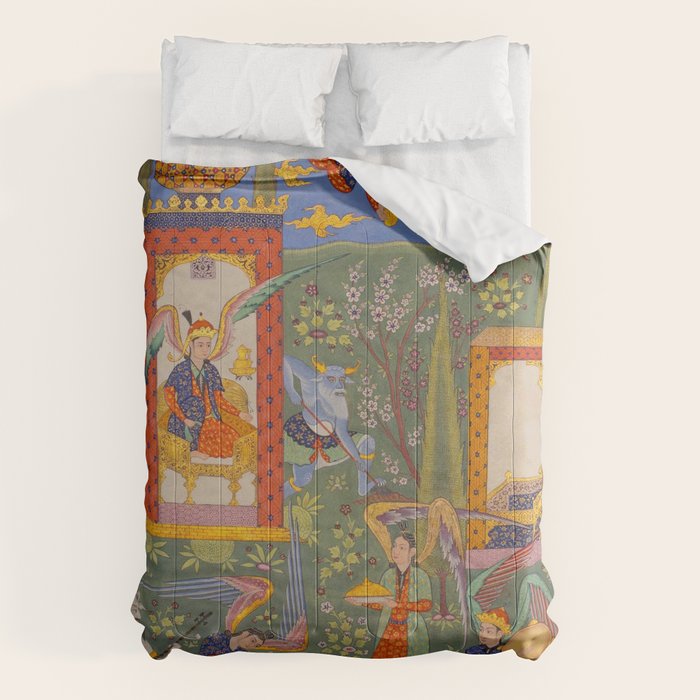 The picture of the Garden of Paradise, and the Queen of the Fairies on her throne, being joyous and merry Islamic Antique Art  Comforter Gallery Image 6