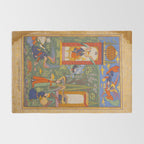 The picture of the Garden of Paradise, and the Queen of the Fairies on her throne, being joyous and merry Islamic Antique Art  Rug Gallery Image 2