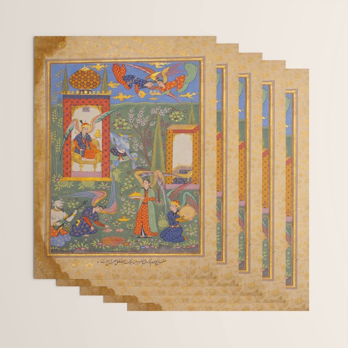 The picture of the Garden of Paradise, and the Queen of the Fairies on her throne, being joyous and merry Islamic Antique Art  Wrapping Paper Gallery Image 3