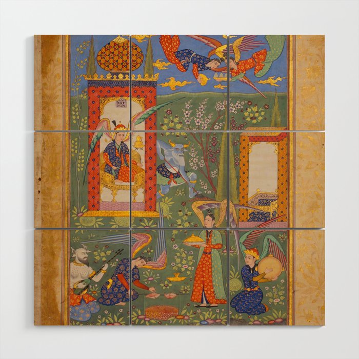The picture of the Garden of Paradise, and the Queen of the Fairies on her throne, being joyous and merry Islamic Antique Art  Wood Wall Art Gallery Image 1
