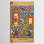 The picture of the Garden of Paradise, and the Queen of the Fairies on her throne, being joyous and merry Islamic Antique Art  Tablecloth Gallery Image 2