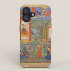 The picture of the Garden of Paradise, and the Queen of the Fairies on her throne, being joyous and merry Islamic Antique Art  iPhone Case Gallery Image 1