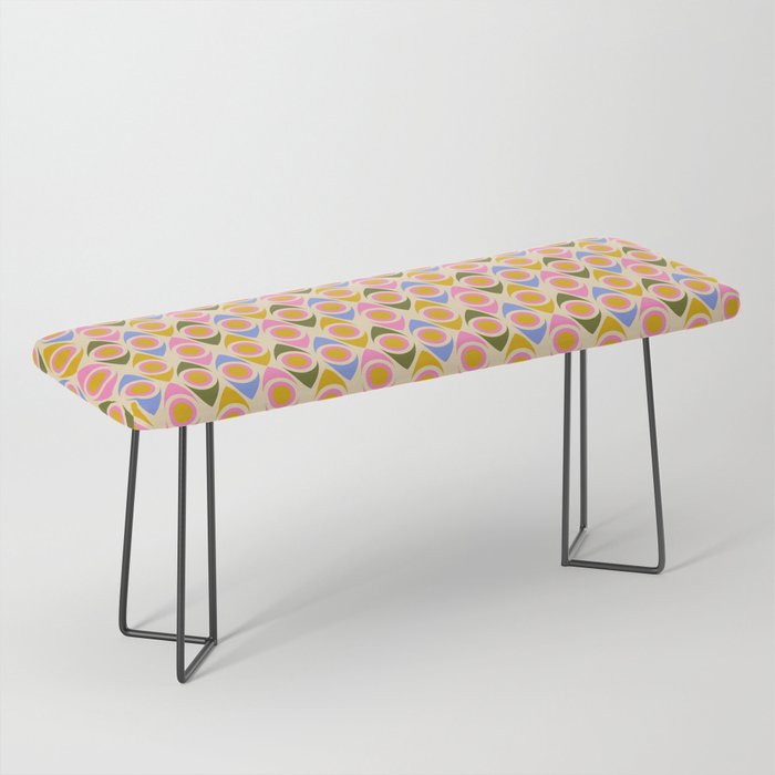 Mid century Modern Geo Pattern 1 Bench Gallery Image 1