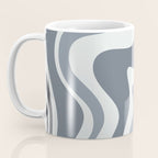 Liquid Swirl Abstract Pattern in Gray Monochrome  Coffee Mug Gallery Image 3