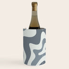 Liquid Swirl Abstract Pattern in Gray Monochrome  Wine Chiller Gallery Image 1