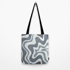 Liquid Swirl Abstract Pattern in Gray Monochrome  Tote Bag Gallery Image 2