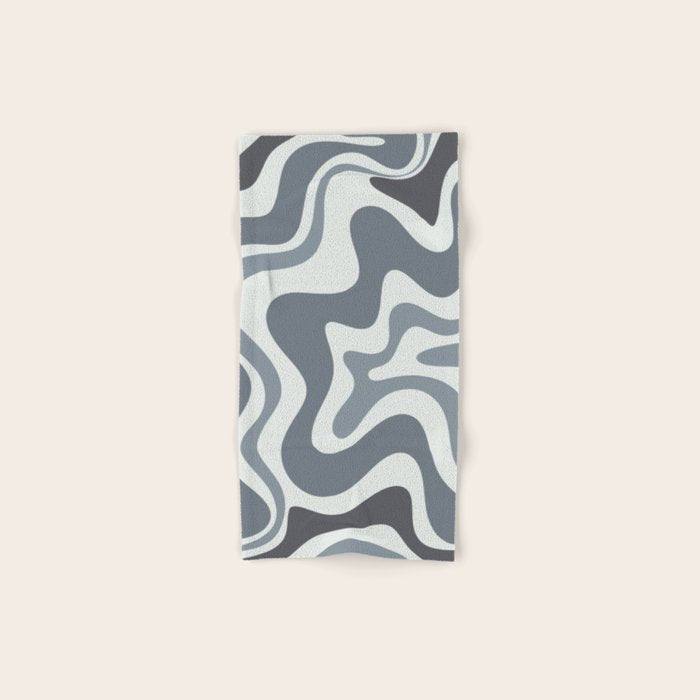 Liquid Swirl Abstract Pattern in Gray Monochrome  Bath Towel Gallery Image 1