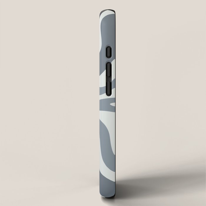 Liquid Swirl Abstract Pattern in Gray Monochrome  iPhone Case Gallery Image 2