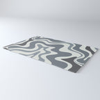 Liquid Swirl Abstract Pattern in Gray Monochrome  Rug Gallery Image 3