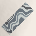 Liquid Swirl Abstract Pattern in Gray Monochrome  Yoga Mat Gallery Image 1