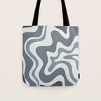 Liquid Swirl Abstract Pattern in Gray Monochrome  Tote Bag Gallery Image 1
