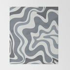 Liquid Swirl Abstract Pattern in Gray Monochrome  Throw Blanket Gallery Image 2