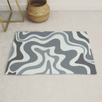 Liquid Swirl Abstract Pattern in Gray Monochrome  Rug Gallery Image 1