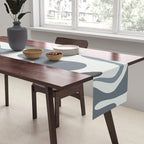Liquid Swirl Abstract Pattern in Gray Monochrome  Table Runner Gallery Image 2