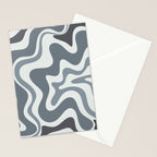 Liquid Swirl Abstract Pattern in Gray Monochrome  Stationery Card Gallery Image 2