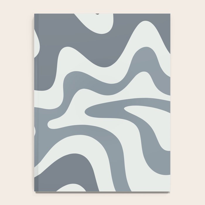 Liquid Swirl Abstract Pattern in Gray Monochrome  Notebook Gallery Image 4