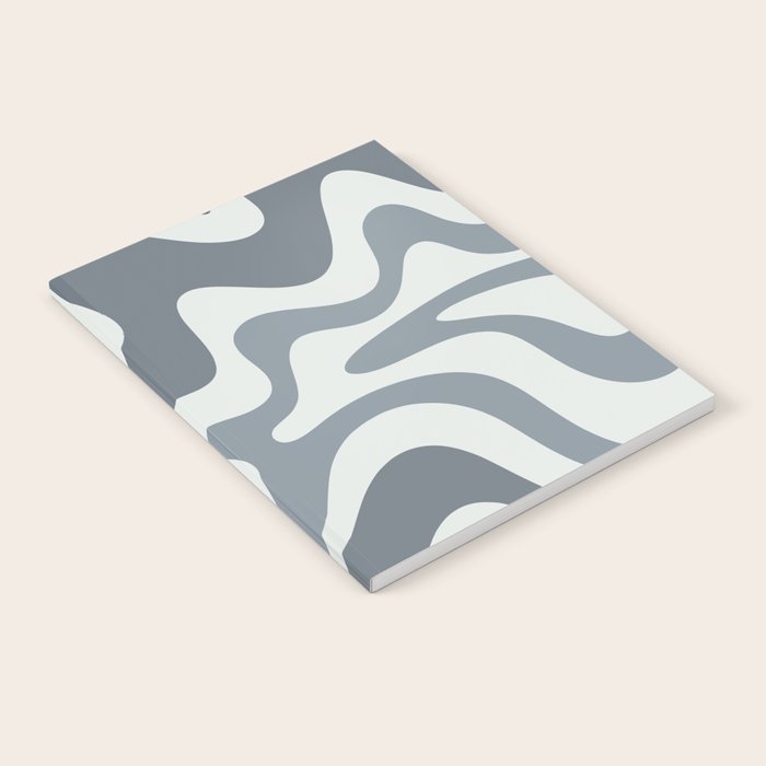 Liquid Swirl Abstract Pattern in Gray Monochrome  Notebook Gallery Image 2