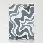 Liquid Swirl Abstract Pattern in Gray Monochrome  Stationery Card Gallery Image 2