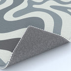Liquid Swirl Abstract Pattern in Gray Monochrome  Rug Gallery Image 4