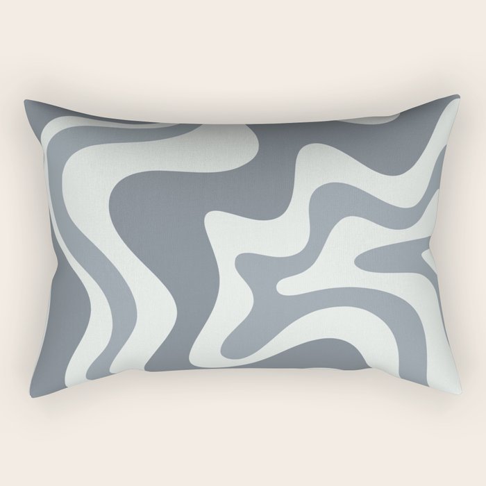 Liquid Swirl Abstract Pattern in Gray Monochrome  Rectangular Pillow Gallery Image 1
