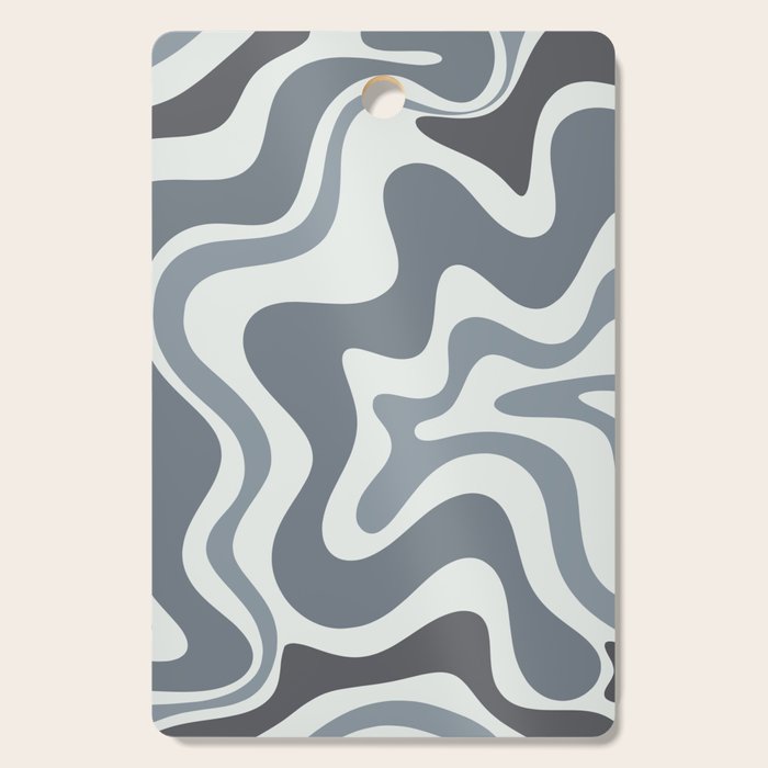 Liquid Swirl Abstract Pattern in Gray Monochrome  Cutting Board Gallery Image 1