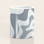 Liquid Swirl Abstract Pattern in Gray Monochrome  Coffee Mug Gallery Image 4