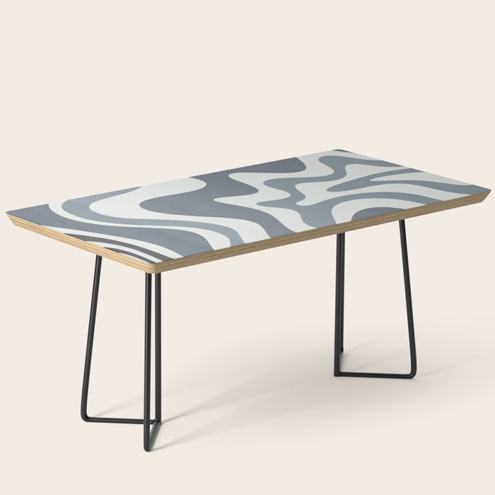 Liquid Swirl Abstract Pattern in Gray Monochrome  Coffee Table Gallery Image 1