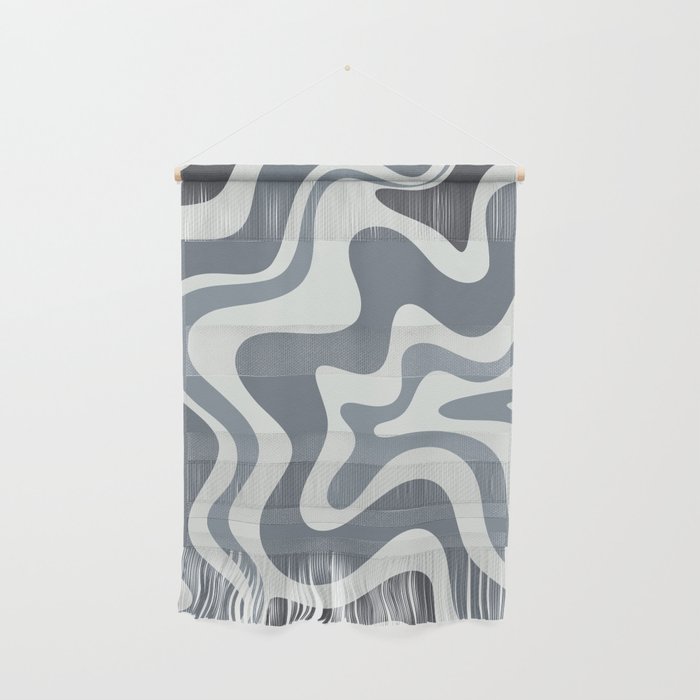 Liquid Swirl Abstract Pattern in Gray Monochrome  Wall Hanging Gallery Image 1