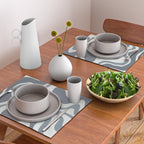 Liquid Swirl Abstract Pattern in Gray Monochrome  Placemat Gallery Image 2