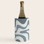 Liquid Swirl Abstract Pattern in Gray Monochrome  Wine Chiller Gallery Image 3