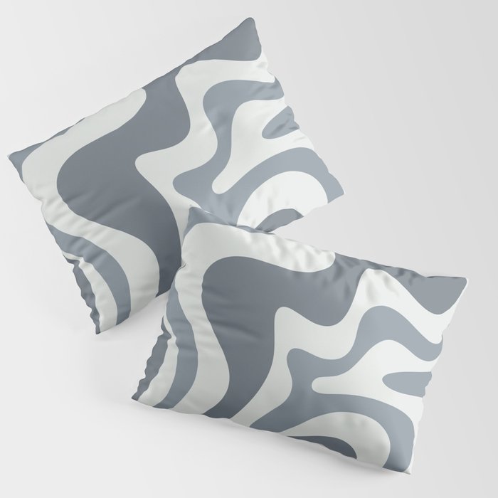 Liquid Swirl Abstract Pattern in Gray Monochrome  Pillow Sham Gallery Image 3
